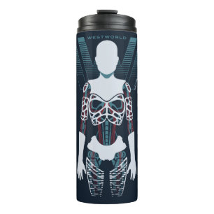 Termo Westworld   Android Skeleton Over Logo