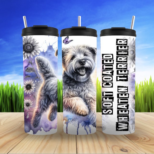 Termo Wheaten Terrier: Splash iluminado por el sol (Subido por el creador)