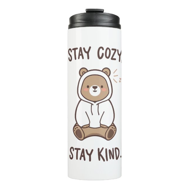 Termo Whimsical Bear with Positive Kindness Quote (Anverso)