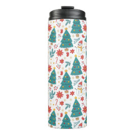 Termo Whimsical Christmas Tree and Snowman Holiday