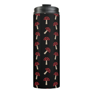 Termo Whimsical Mushrooms Red And Black Pattern