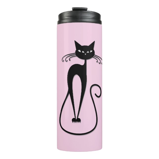 Termo Whimsical Skinny Black Cat Rosa (Anverso)