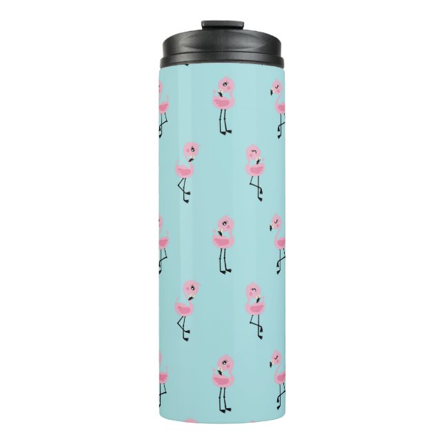 Termo Whimsical tropical flamingos (Anverso)