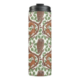 Termo Whispers/Owls y Squirrels en roble/mo
