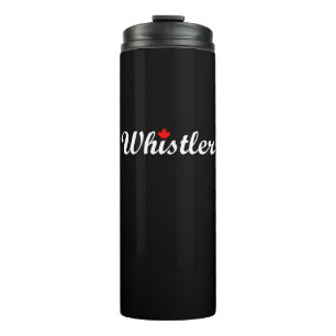 Termo Whistler Canada Script Text Maple Leaf Dark