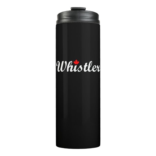 Termo Whistler Canada Script Text Maple Leaf Dark (Anverso)