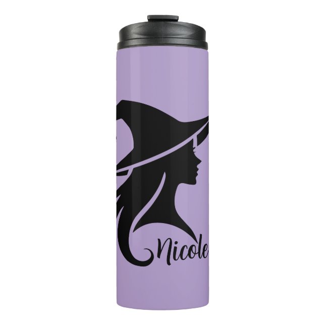 Termo Wiccan Wiccan, Gorra negro, mira Halloween (Anverso)