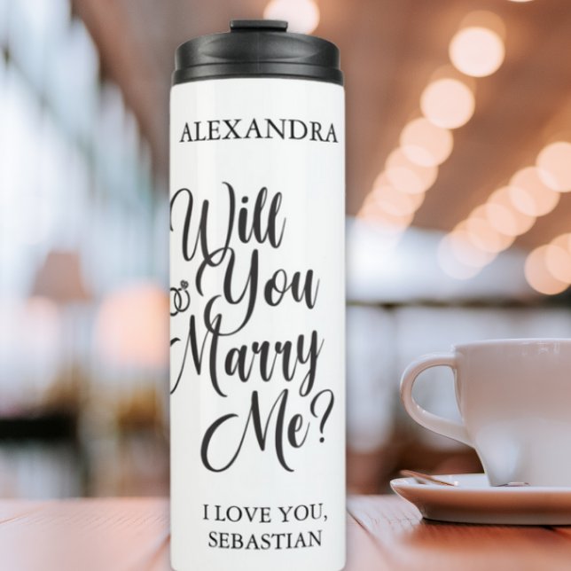 Termo “Will You Marry Me?” Thermal Tumbler – Elegant Pro (Will You Marry Me? Personalized Wedding Proposal Thermal Tumbler)