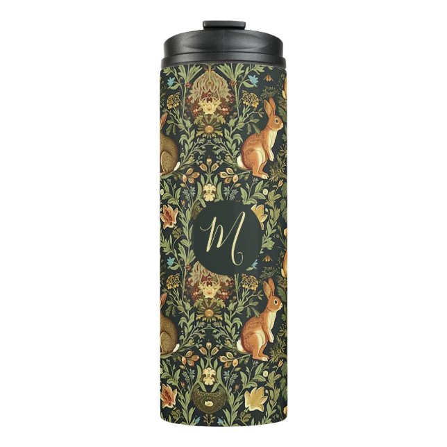 Termo William Morris Bosque Floral conejos Navidad (Anverso)
