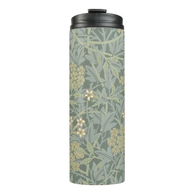 Termo William Morris Jasmine Azul Arte Botánico Verde (Anverso)