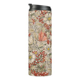 Termo William Morris Spring Compton Flor Vintage Rojo