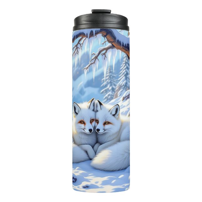 Termo Winter Foxes on a Snowy Winter Day  (Anverso)