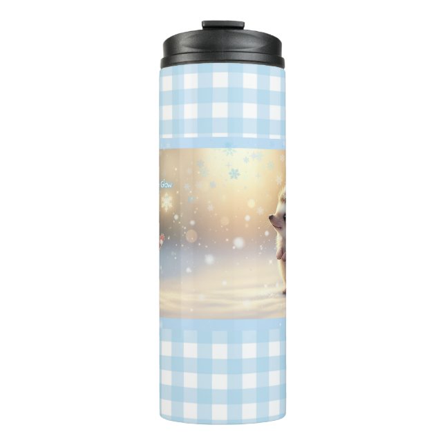 Termo Winter Hedgehog Mug – Cute Snowflake  (Anverso)