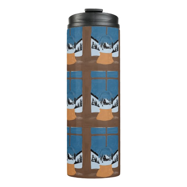Termo Winter Insulated Bottle - Snow Globe by the Window (Anverso)