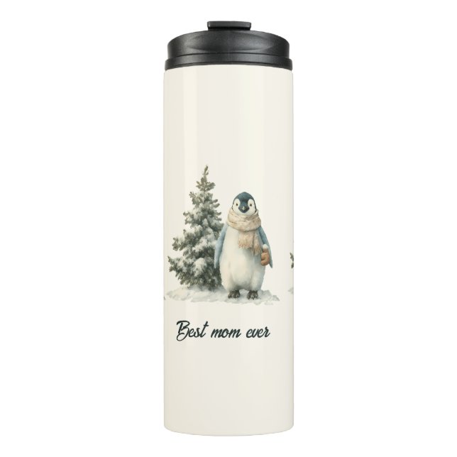 Termo Winter Penguin “Best Mom Ever” Design (Anverso)