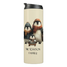 Termo Winter Penguin Family Personalized Design