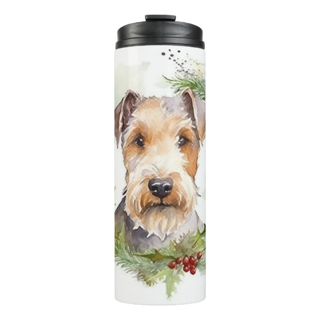 Termo Wirefox Terrier Navidades Wreath Festive Pup (Anverso)