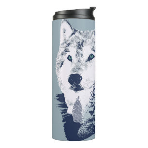 Termo Wolf Blue Forest Grunge