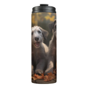 Termo Wolfhound Puppy Calabaza deslumbrante de otoño