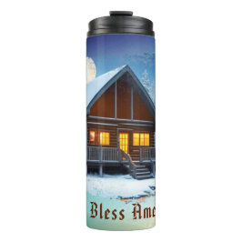 Termo *~* Woods Stream Cabina Noche Moon Patriótico