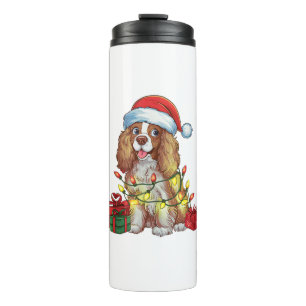 Termo Xmas Iluminación Santa Hat Inglés Coonhound Dog Ch