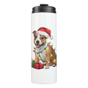Termo Xmas Iluminación Santa Staffordshire Bull Terrier