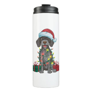 Termo Xmas Iluminando Perro picante de cabello alambrado