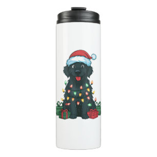 Termo Xmas Iluminando Santa Hat Black Golden Retriever D