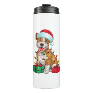 Termo Xmas Iluminando Santa Hat Cardigan Corgi Dog C