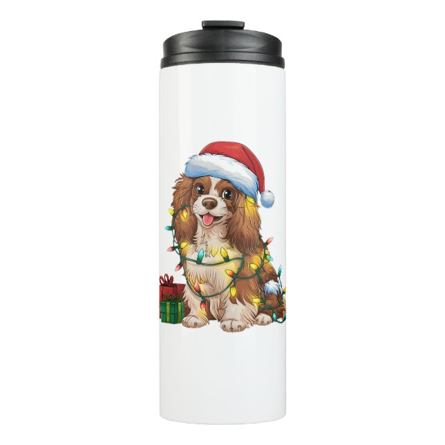 Termo Xmas Iluminando Santa Hat Cristo de perro tibetano (Anverso)