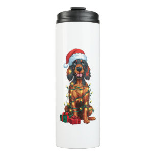 Termo Xmas Iluminando Santa Hat Gordon Setter Dog Christ