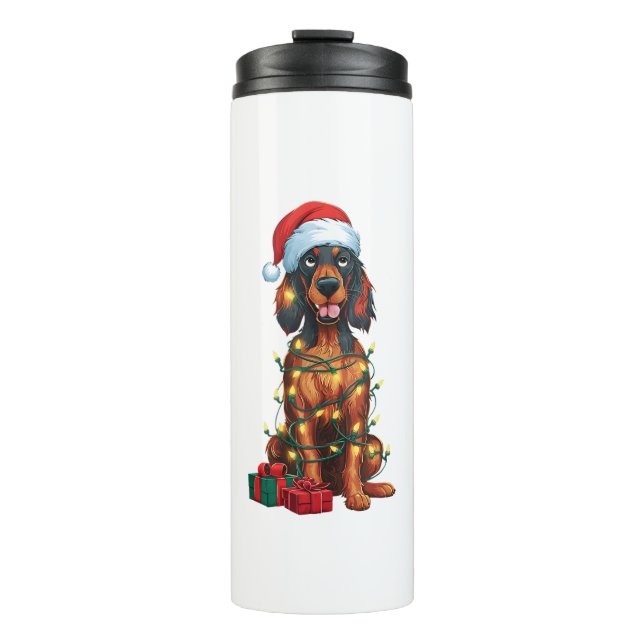 Termo Xmas Iluminando Santa Hat Gordon Setter Dog Christ (Anverso)