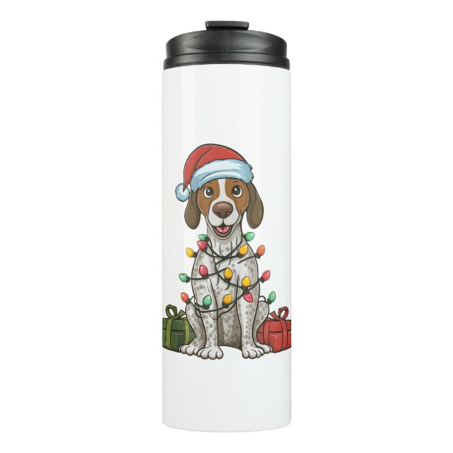 Termo Xmas Iluminando Santa Hat Inglés Puntero Perro Cri (Anverso)