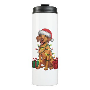 Termo Xmas Iluminando Santa Hat Ridgeback Perro Rhodesia