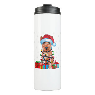 Termo Xmas Luces Santa Soft Coated Wheaten Terrier Dog