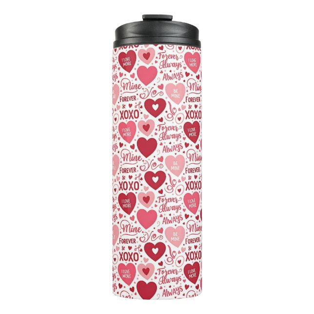 Termo  XOXO & Siempre Mía Rosa y Rojo (Anverso)