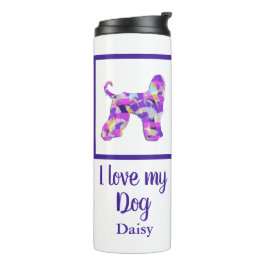 Termo Y&B perro andulado afgano silhouette morado rosado