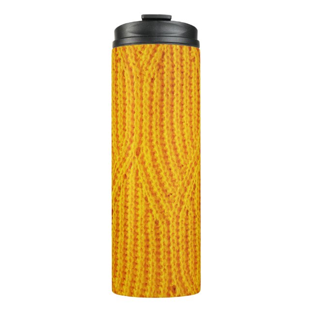 Termo Yellow knitted surface textile material background (Anverso)