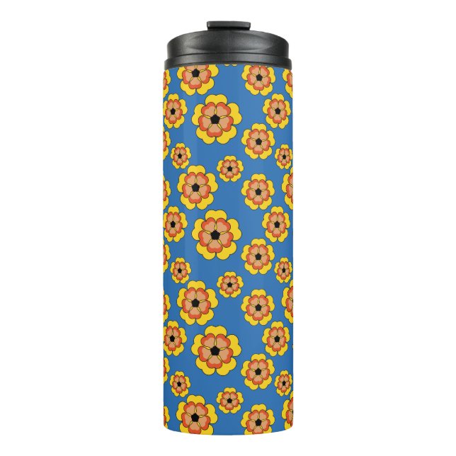 Termo Yellow Orange Flowers Pattern (Anverso)