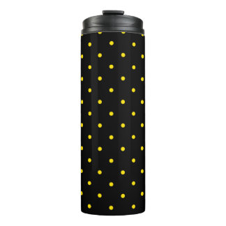 Termo Yellow Polka Dot on Black Thermal Tumbler