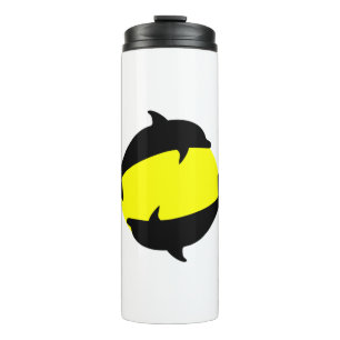 Termo yin yand lindo delfines al sol