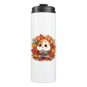 Termo Yoga de hámster otoñal kawaii