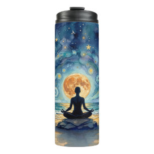Termo Yoga Meditación Cielo Nocturno Estrellado Luna Pla