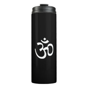 Termo Yoga, Om Aum Icon, Hinduismo Symbol, blanco negro