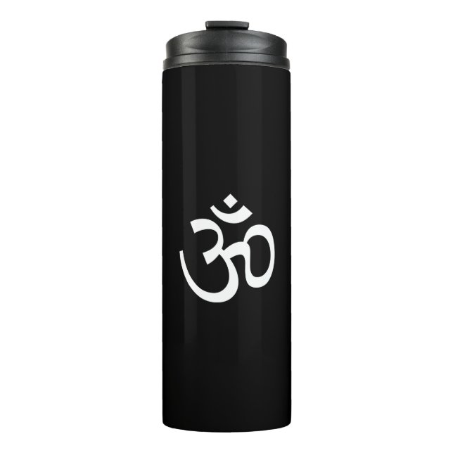 Termo Yoga, Om Aum Icon, Hinduismo Symbol, blanco negro (Anverso)