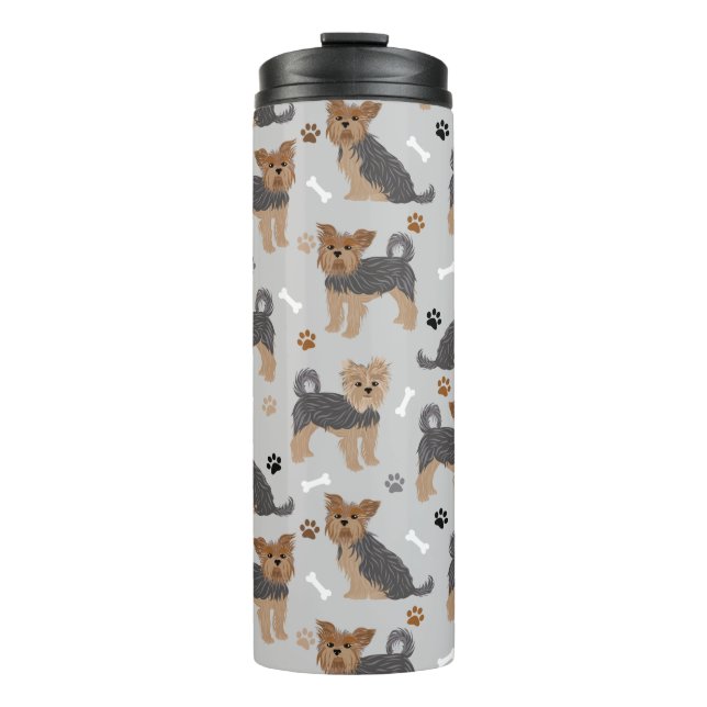 Termo Yorkshire Terrier Paws and Bones Yorkie Dog (Anverso)