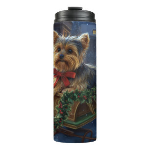 Termo Yorkshire Terrier Temporada Navideña Festiva