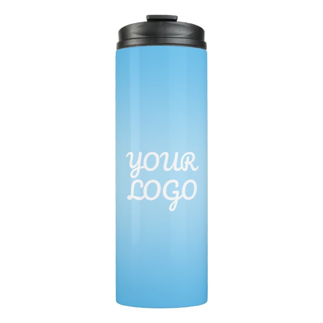 Termo Your Logo & Modern Simple Ombre | Light Blue (Anverso)