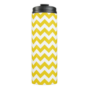 Termo Zigzag amarillo, chevron amarillo, patrón geométri