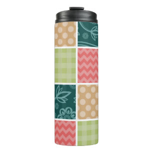 Termo Zigzag, Chevron, Gingham, Puertos Polka, Patchwork